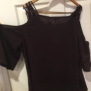 Adorable Off the Shoulder with Straps Knit top